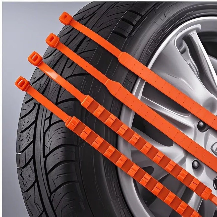 Heavy Duty Car Tire Zip Ties Emergency Snow Chains Alternative for Safe Winter Driving